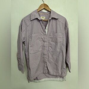 Maeve by Anthropologie striped button down with pockets purple size‎ small